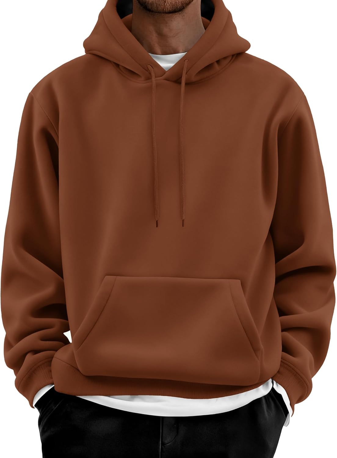 COOFANDY Men Cotton Fleece Hooded Sweatshirt for Comfort