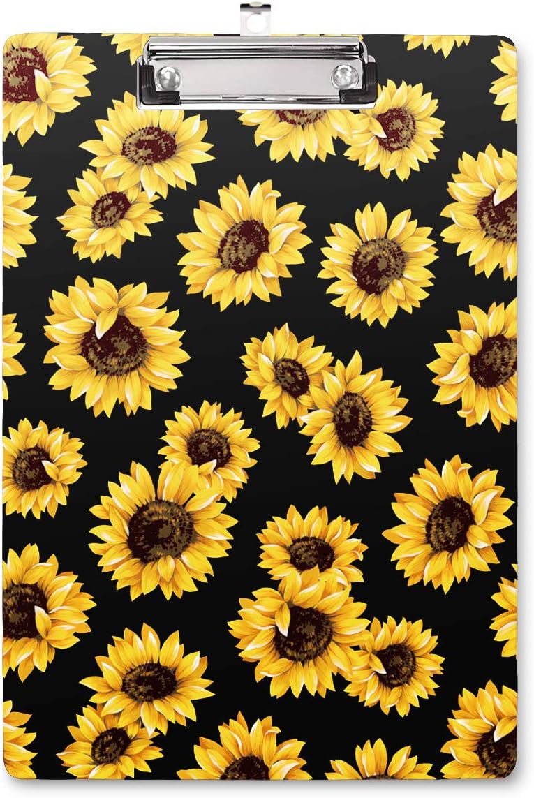 Waveyu Sunflower Clipboard - Low Profile Clip, Stylish Design