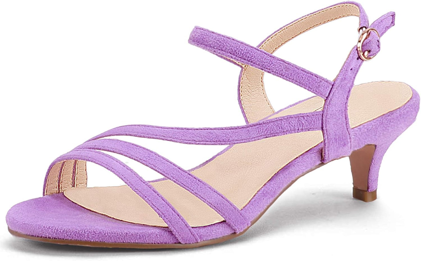 Stylish IDIFU Women's Dressy Strappy Low Kitten Heel Sandals