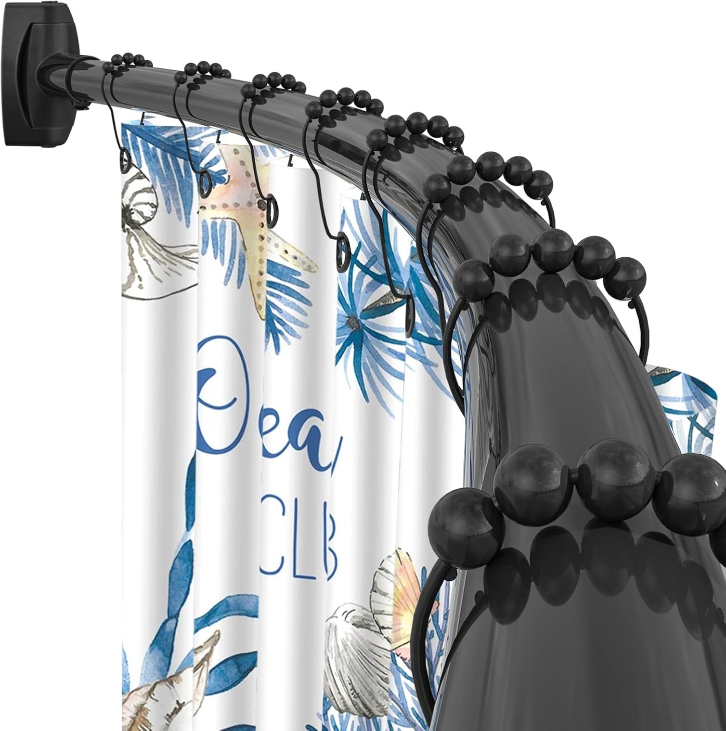 Matte Black Curved Shower Rod: Rustproof, Adjustable, Extra Space