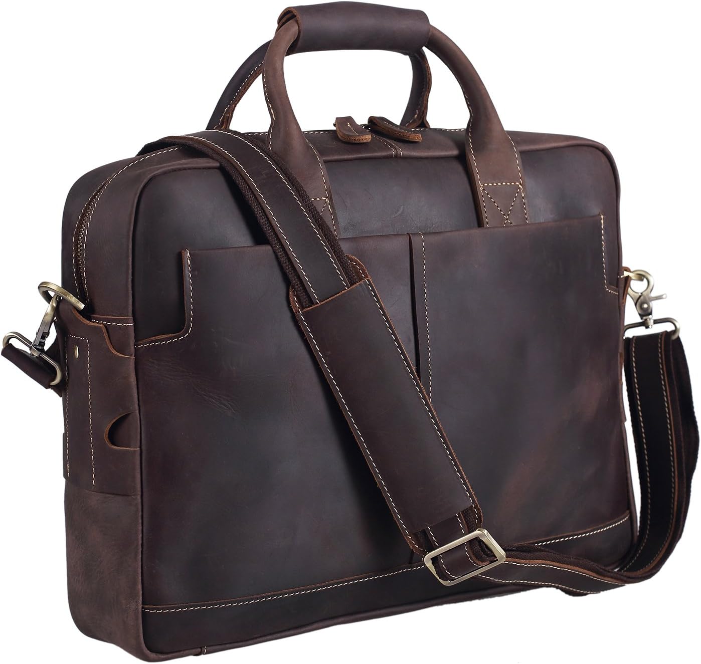 Polare Leather Briefcase for Men: Stylish 15.6 Inch Laptop Bag