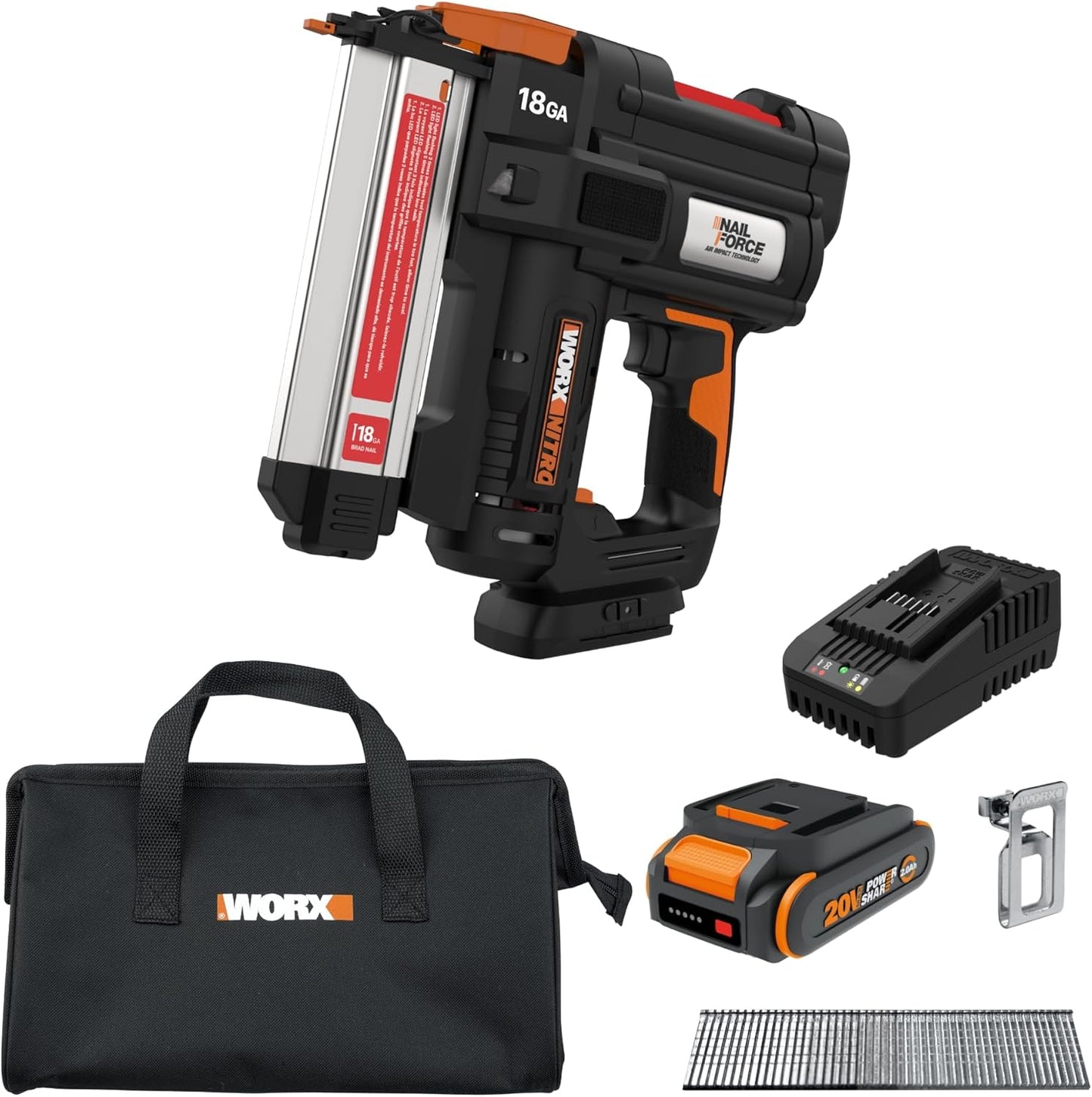 Worx Nitro 20V Cordless Brad Nailer for Efficient Nailing
