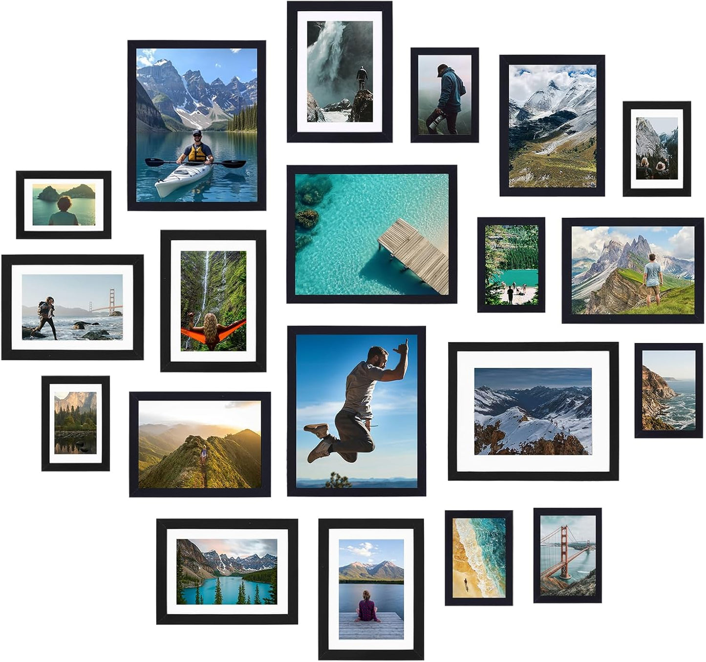 20 Pack Picture Frames Set for Gallery Wall Decor and Display