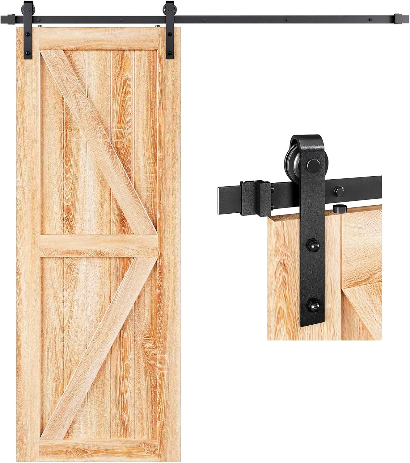 EaseLife 5.3 FT Sliding Barn Door Hardware Kit for Smooth Operation