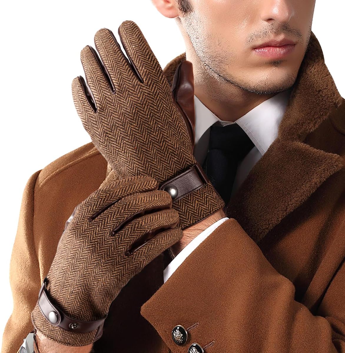 LADYBRO Retro Touchscreen Wool Gloves