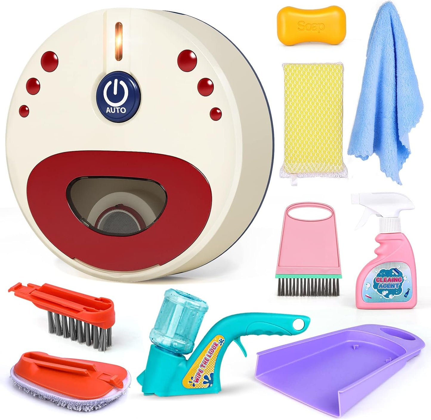 Interactive Kids Vacuum Set with Lights & Low Noise