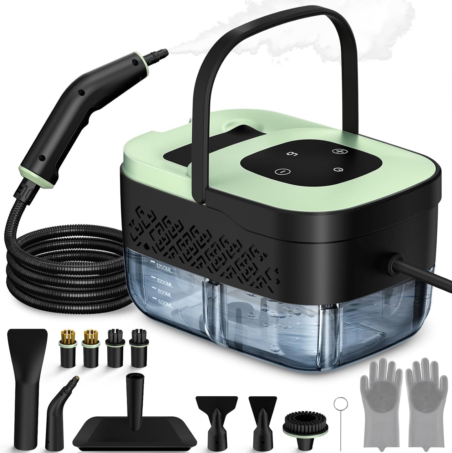 Portable Steam Cleaner for Home and Car Detailing with 15 Accessories