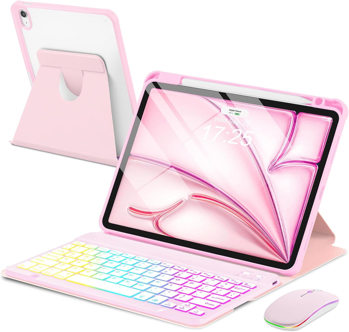Rainbow Backlit Detachable Keyboard Case for iPad Air 11 inch