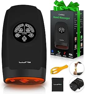 Lunix LX3 Cordless Electric Hand Massager for Pain Relief
