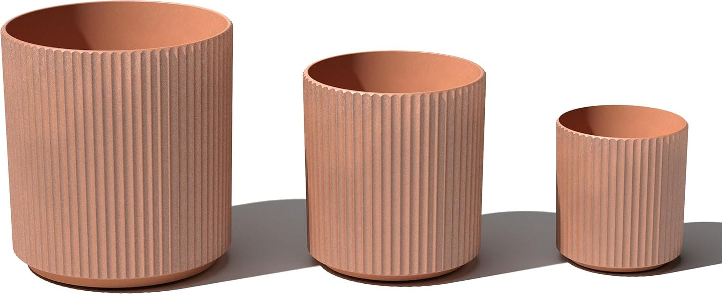 Veradek Demi Series Set of 3 Round Planters for Modern Decor