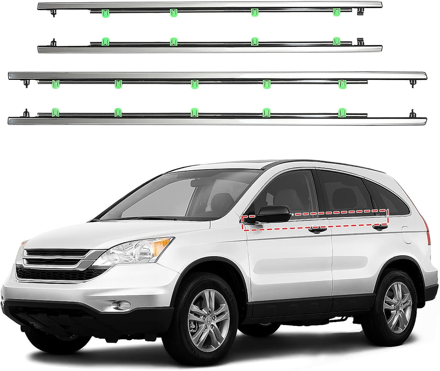 Window Molding Trim for Honda CR-V 2007-2011 - Chrome Seal