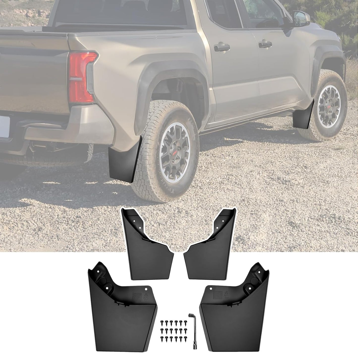 JTYZSM Mud Flaps for 2024-2025 Toyota Tacoma - No Drill