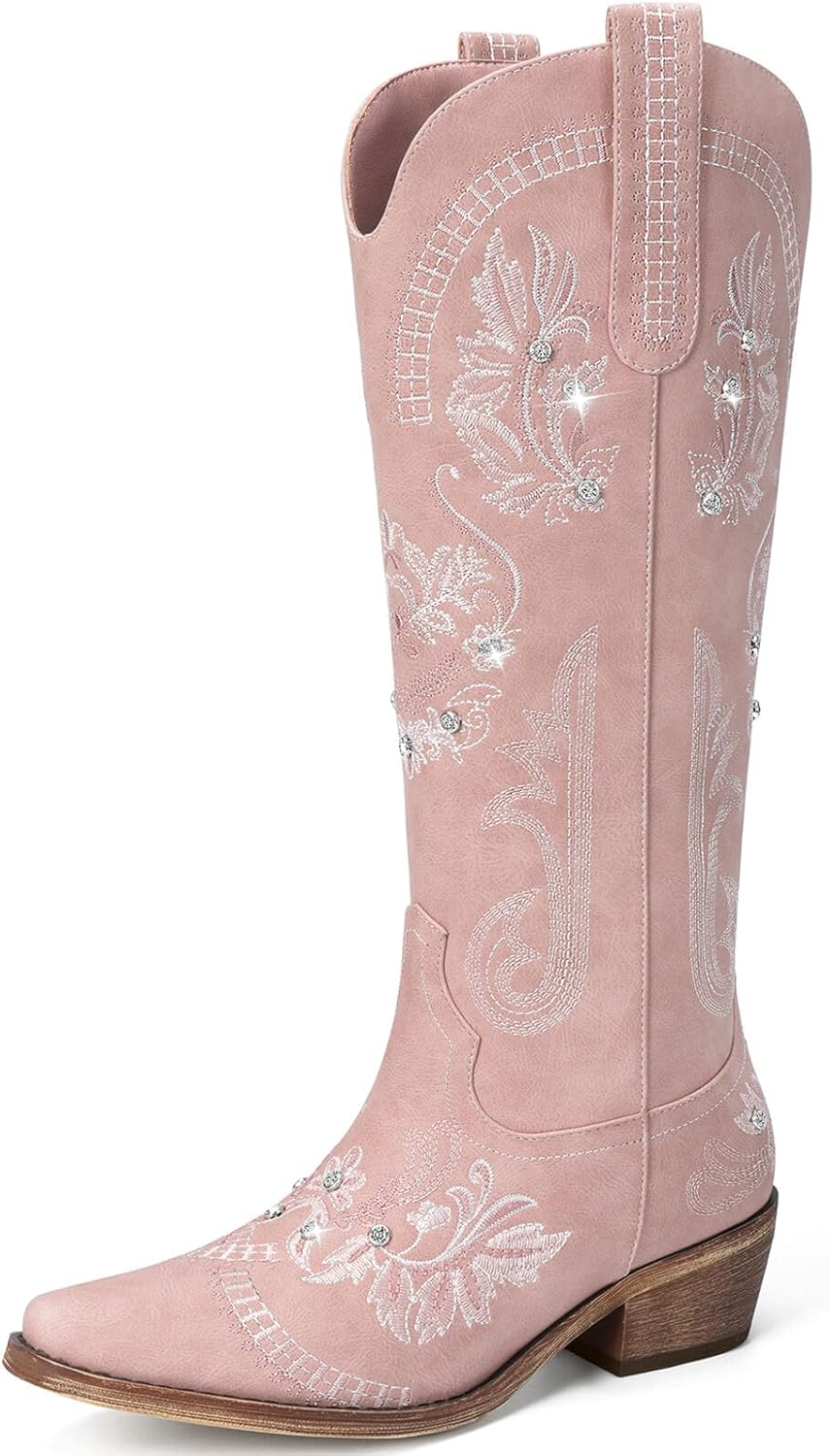 Cowboy Boots for Women - Sparkly Rhinestone Knee High Style