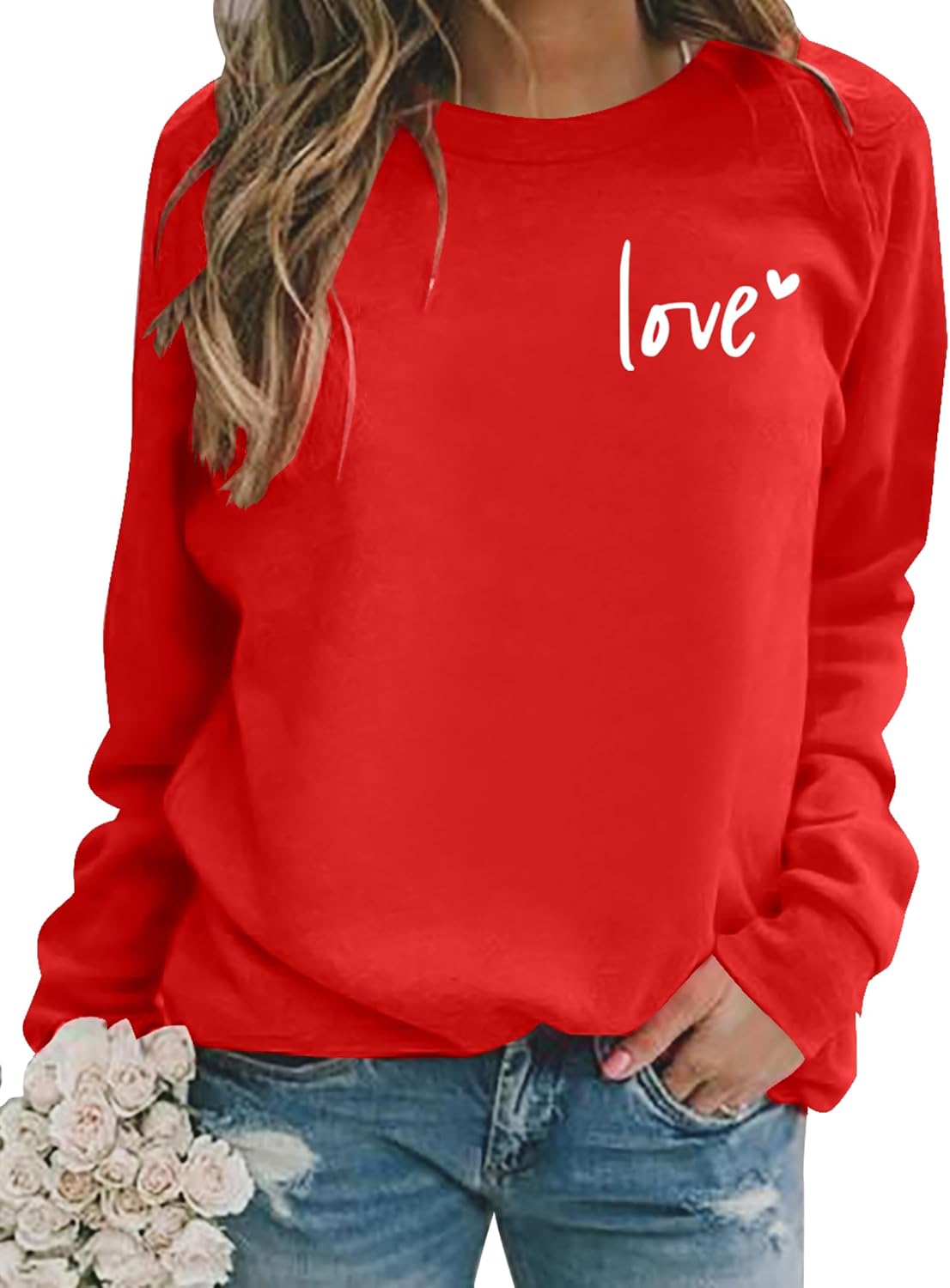 Valentines Love Heart Graphic Sweatshirt