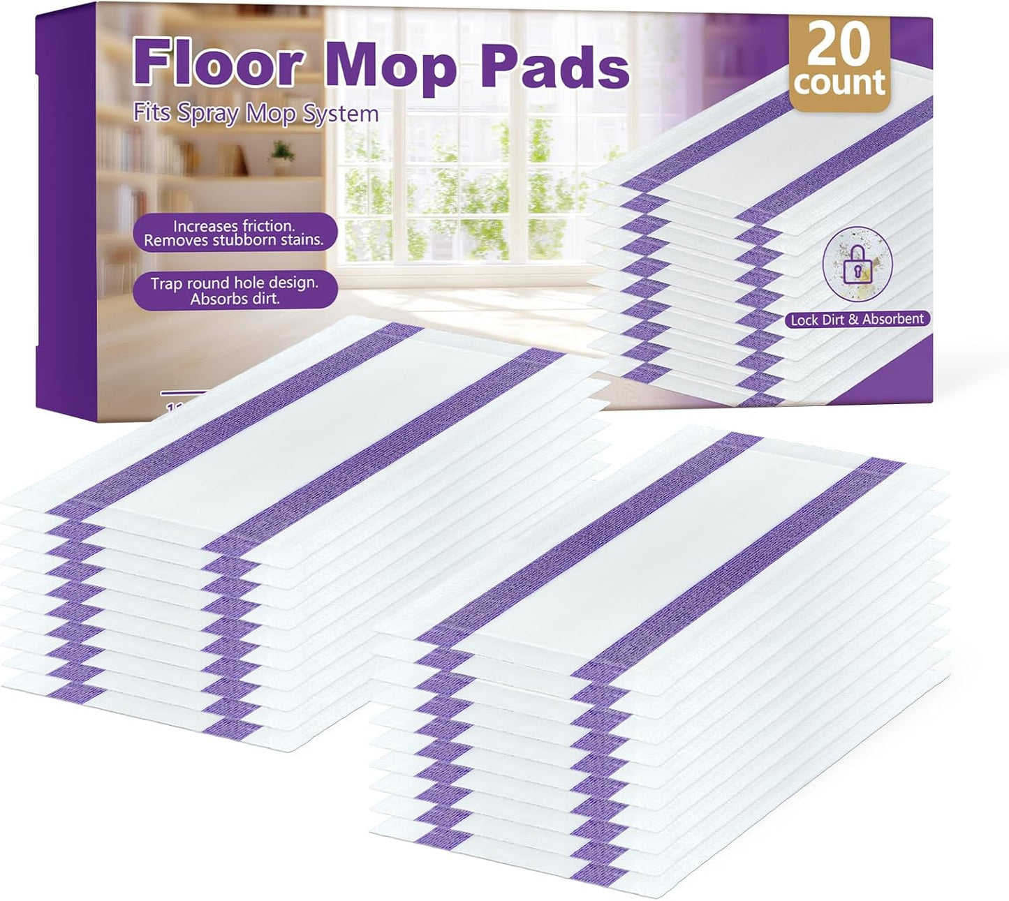20 Quick-Drying Mop Pads for Swiffer WetJet- Streak-Free!