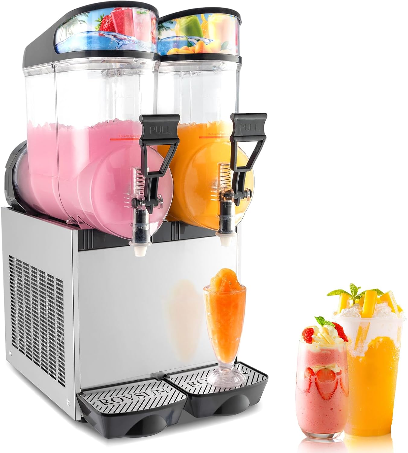 ROVSUN 2-Tank Slushy Machine: Double the Fun!