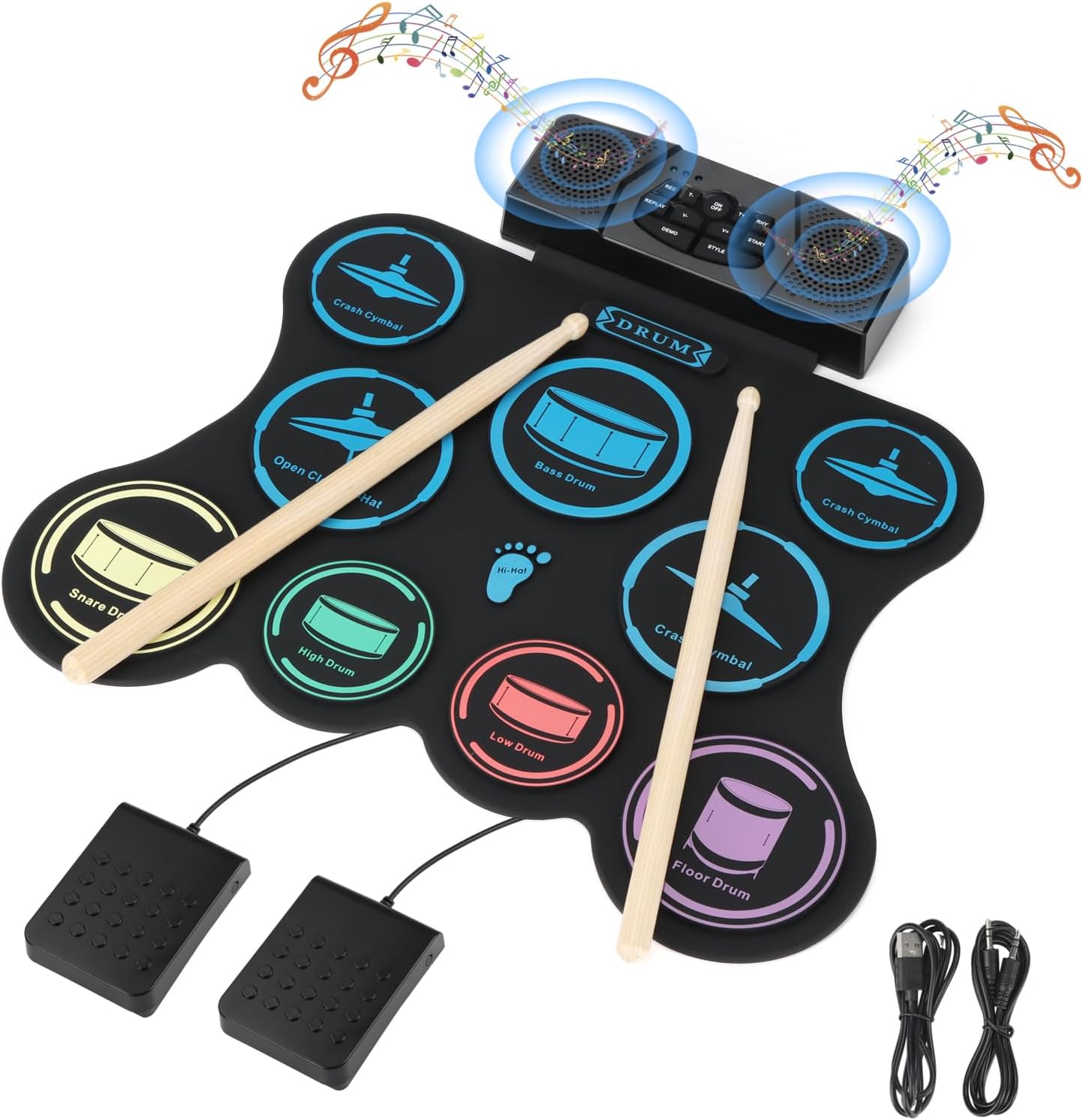 Electric Drum Set with 9 Pads for Kids and Beginners