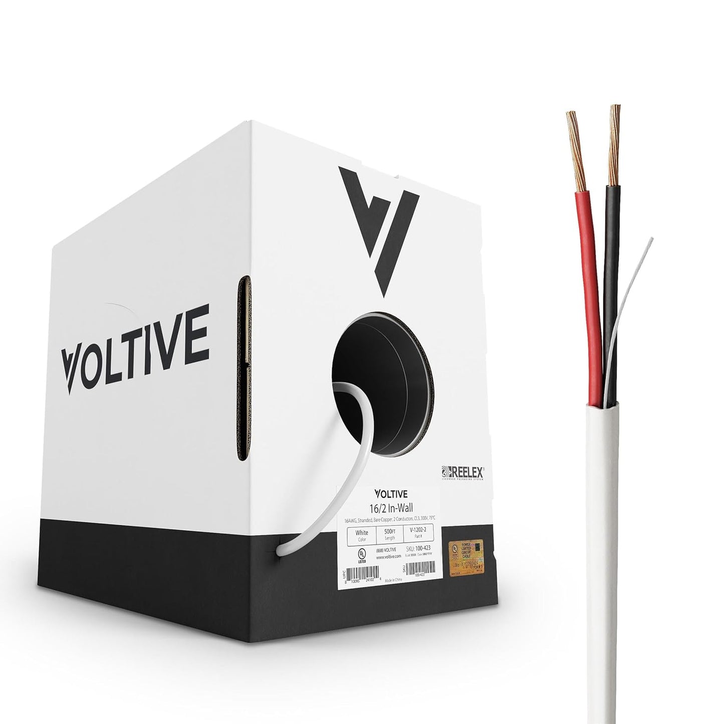 Voltive 16/2 Speaker Wire - 16 AWG Oxygen-Free Copper Cable