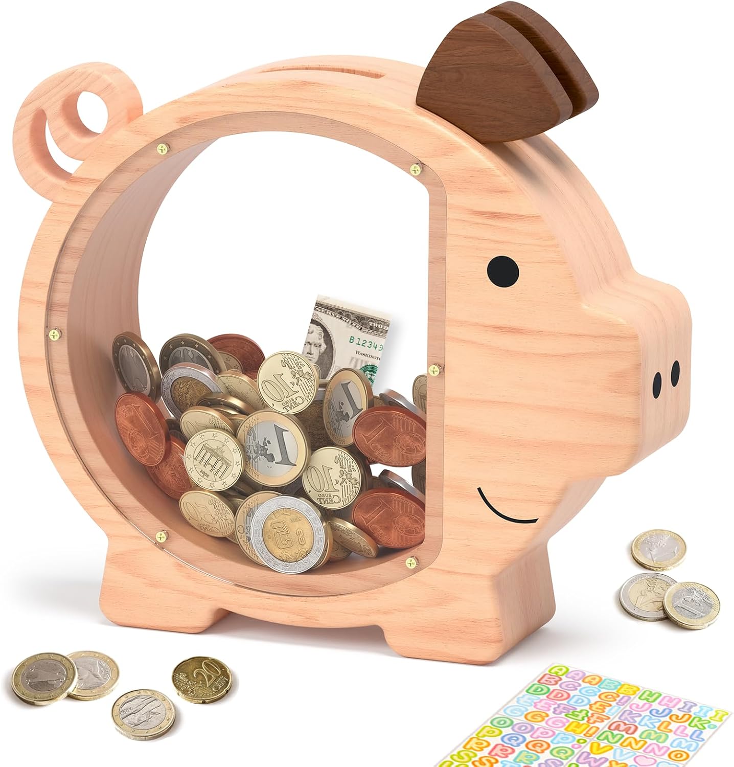 Wooden Piggy Bank for Kids - Personalized Coin Bank Gift