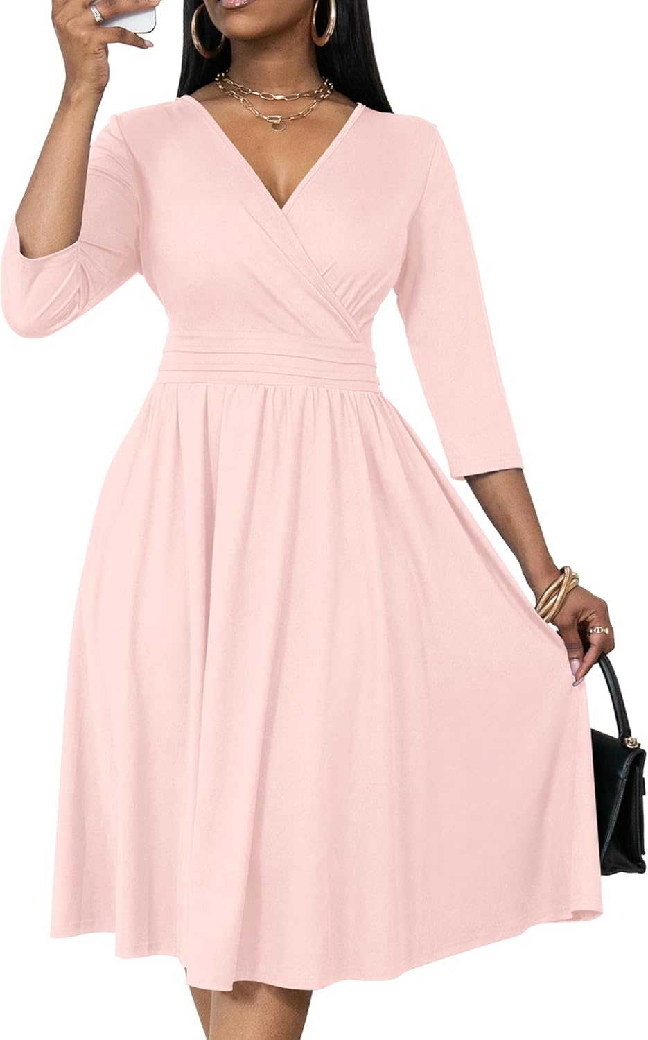 Nmoder Women's Wrap Dress for Cocktail and Wedding Occasions