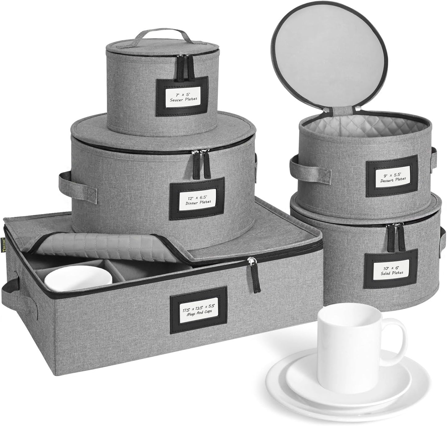 Sturdy Quilted Wine Glass Storage and Plate Organizer Boxes