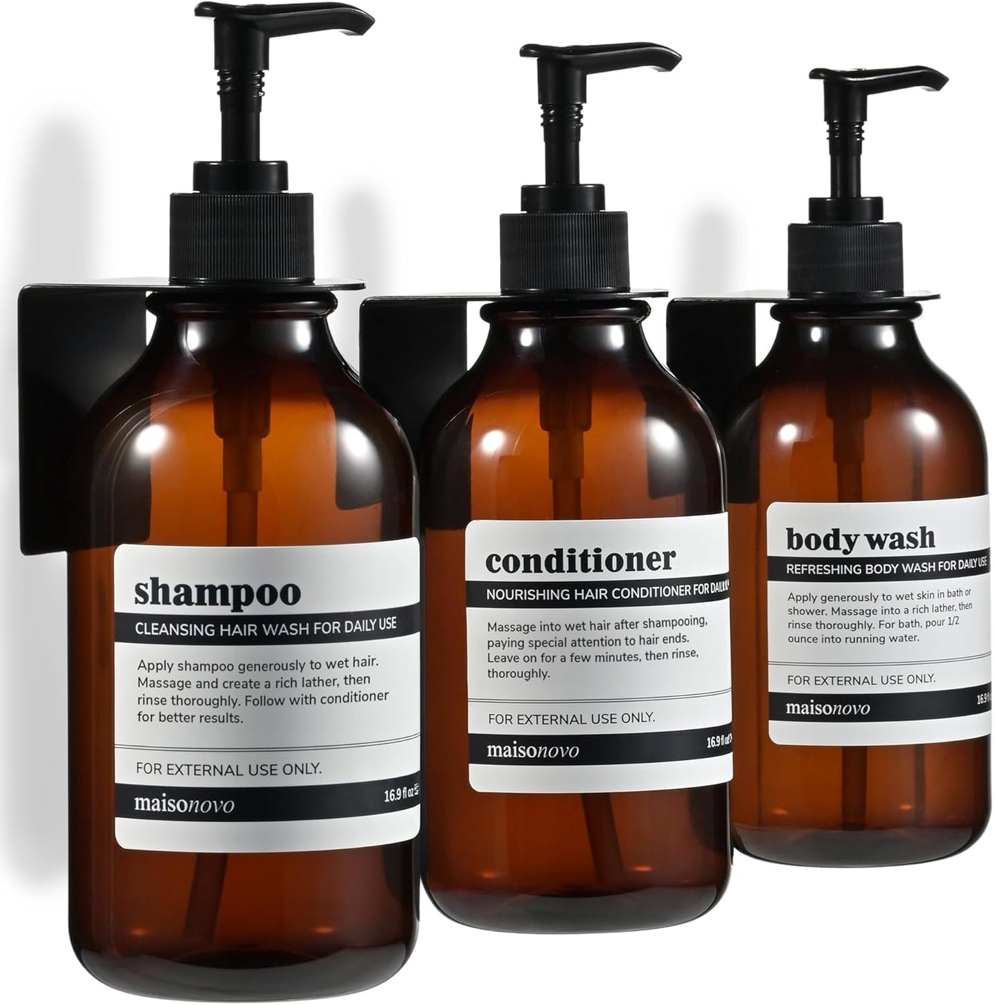 MAISONOVO Shower Dispenser Set - No Drill Mount