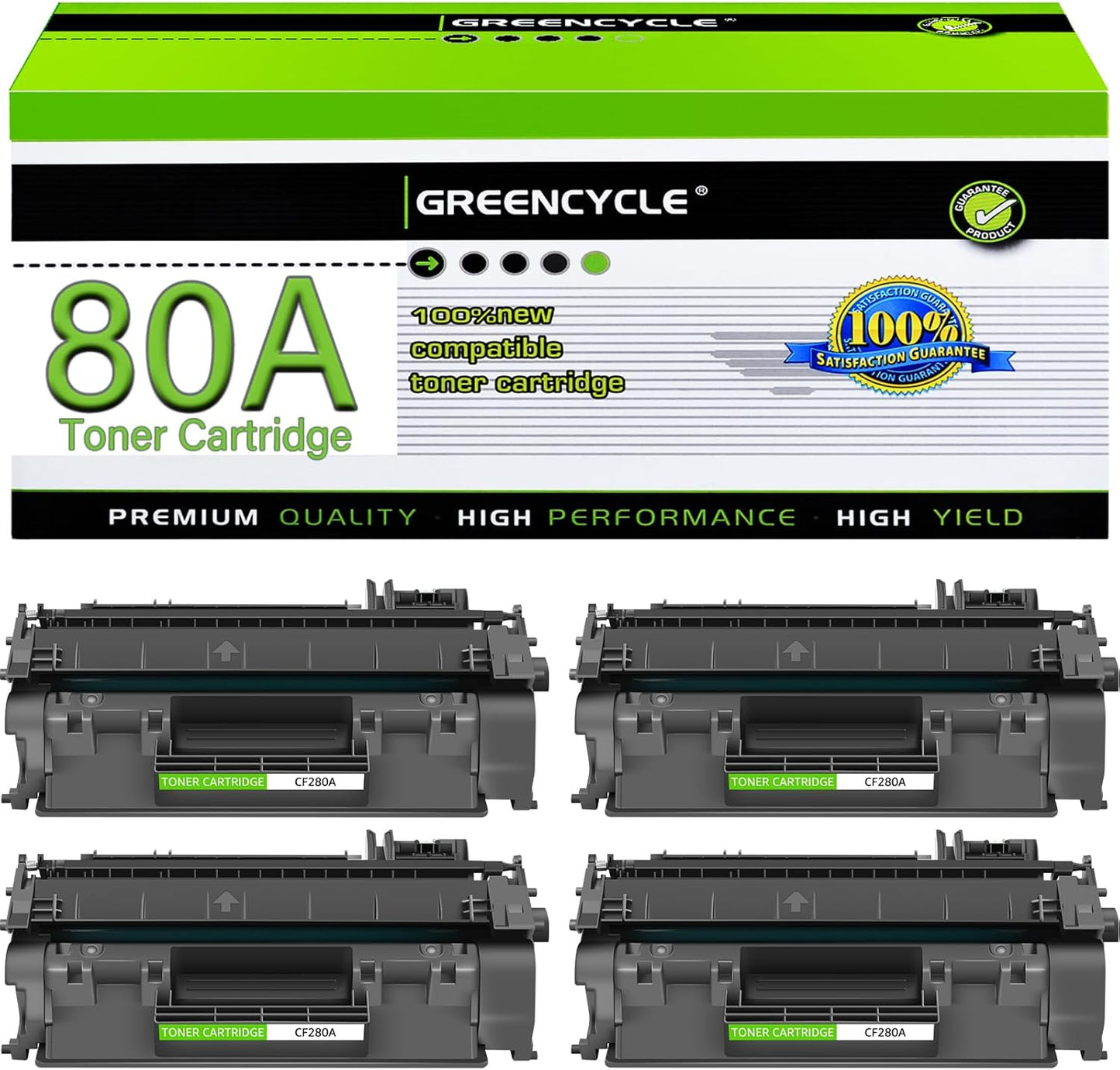 greencycle Compatible Toner Cartridge for HP 80A CF280A