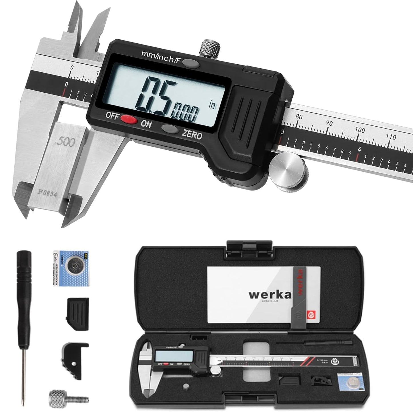 Werka Digital Caliper 0-6 in High-Accuracy Measuring Tool