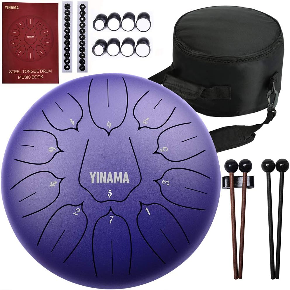 Steel Tongue Drum Percussion Instrument with 11 Notes and 12 in