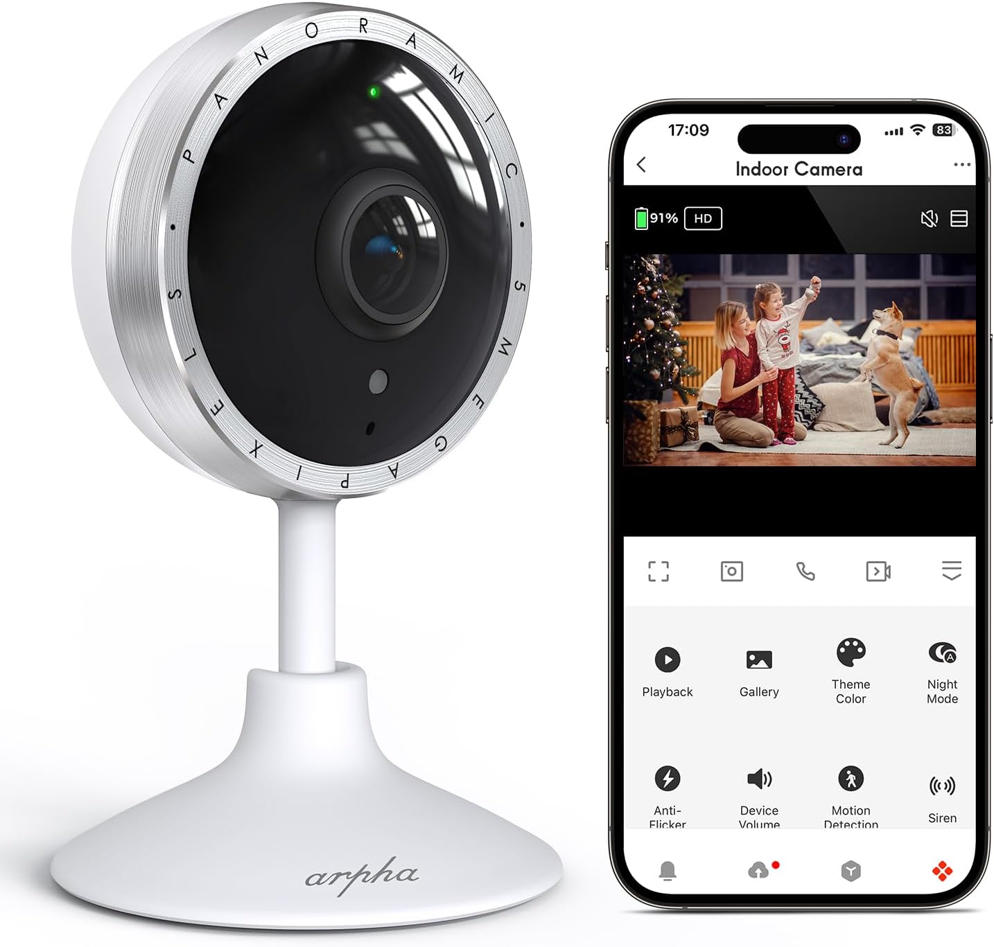 ARPHA Smart Pet Cam: Human & Sound Detection, Night Vision