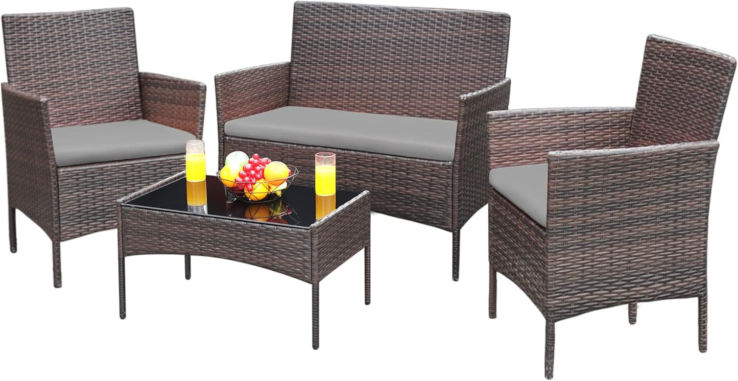 Greesum Patio Furniture 4 Pieces Set for Outdoor Relaxation