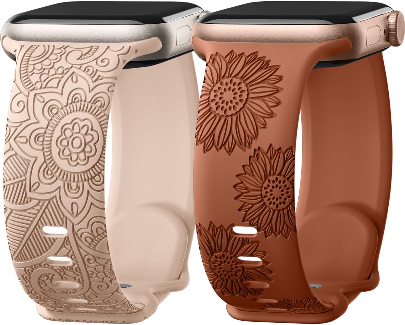 Soft Floral Engraved Band for Apple Watch - Cute & Sporty!