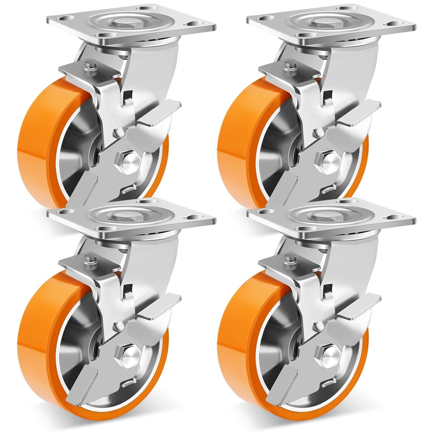 5 Inch Heavy Duty Casters Set of 4 for Industrial Use