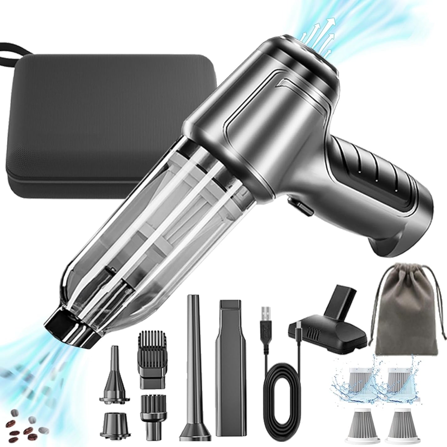 Powerful Cordless Car Vacuum - 15000PA Brushless Motor