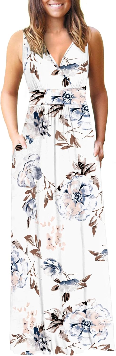 AUSELILY Women's Sleeveless Formal Dress with Pockets and Style