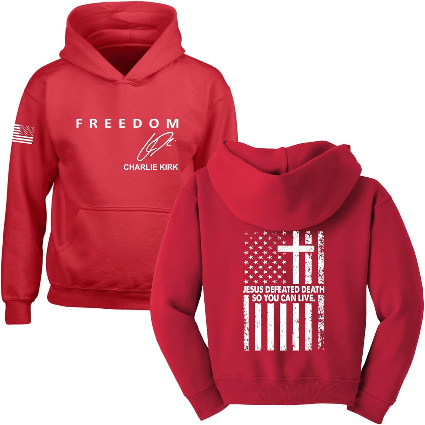 Freedom God Family Patriotism Shirt for Men in Red White Blue