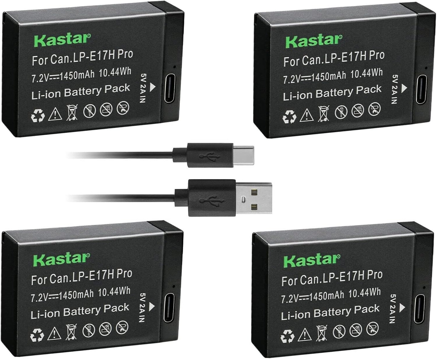 Kastar 4-Pack LP-E17H Pro Battery for Canon Cameras - High Capacity