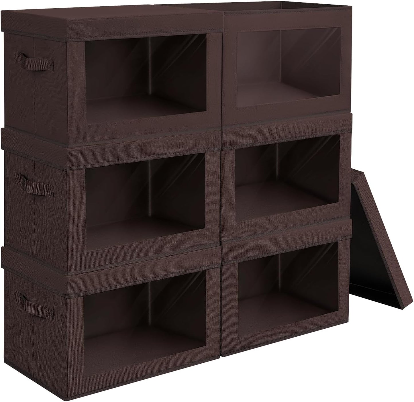 Large Storage Box with Lids - 6 Pack Clothes Organizers