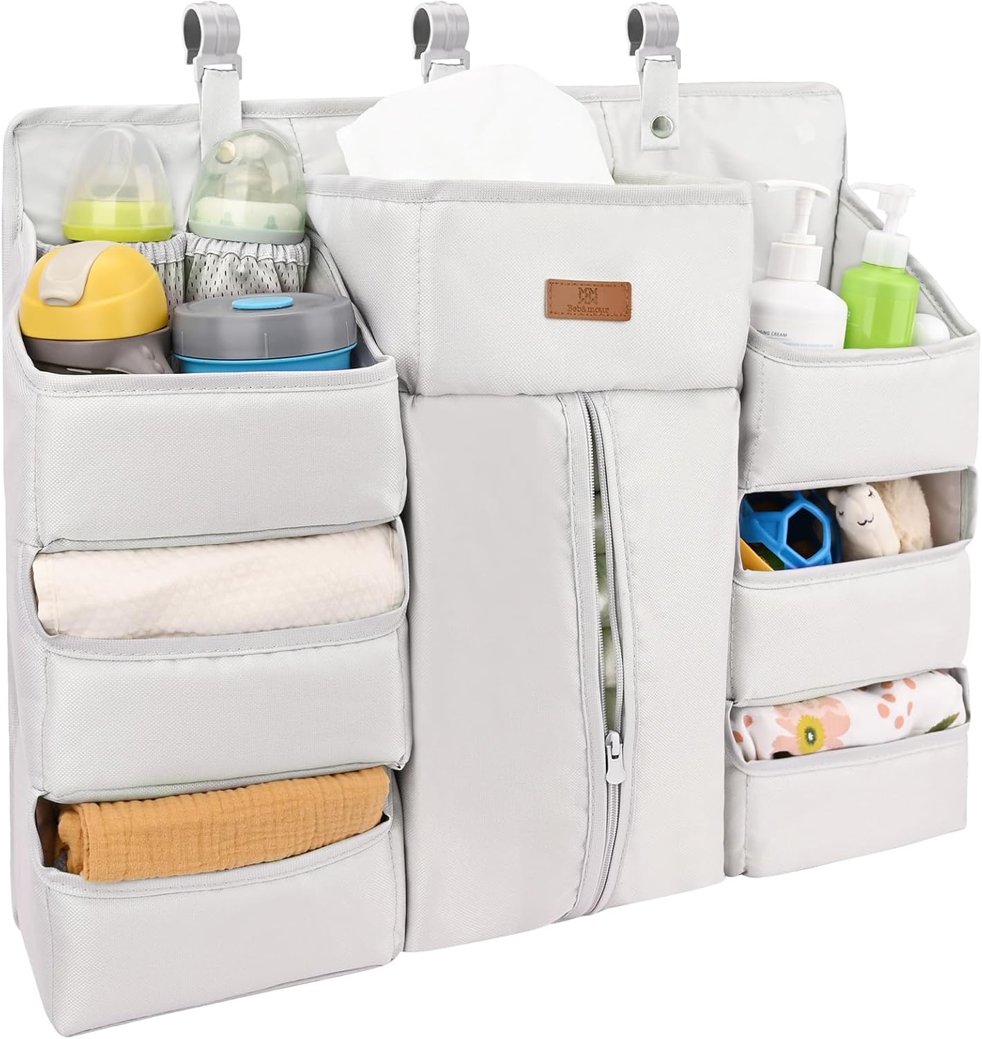 Bebamour Baby Diaper Organizer for Crib and Changing Table