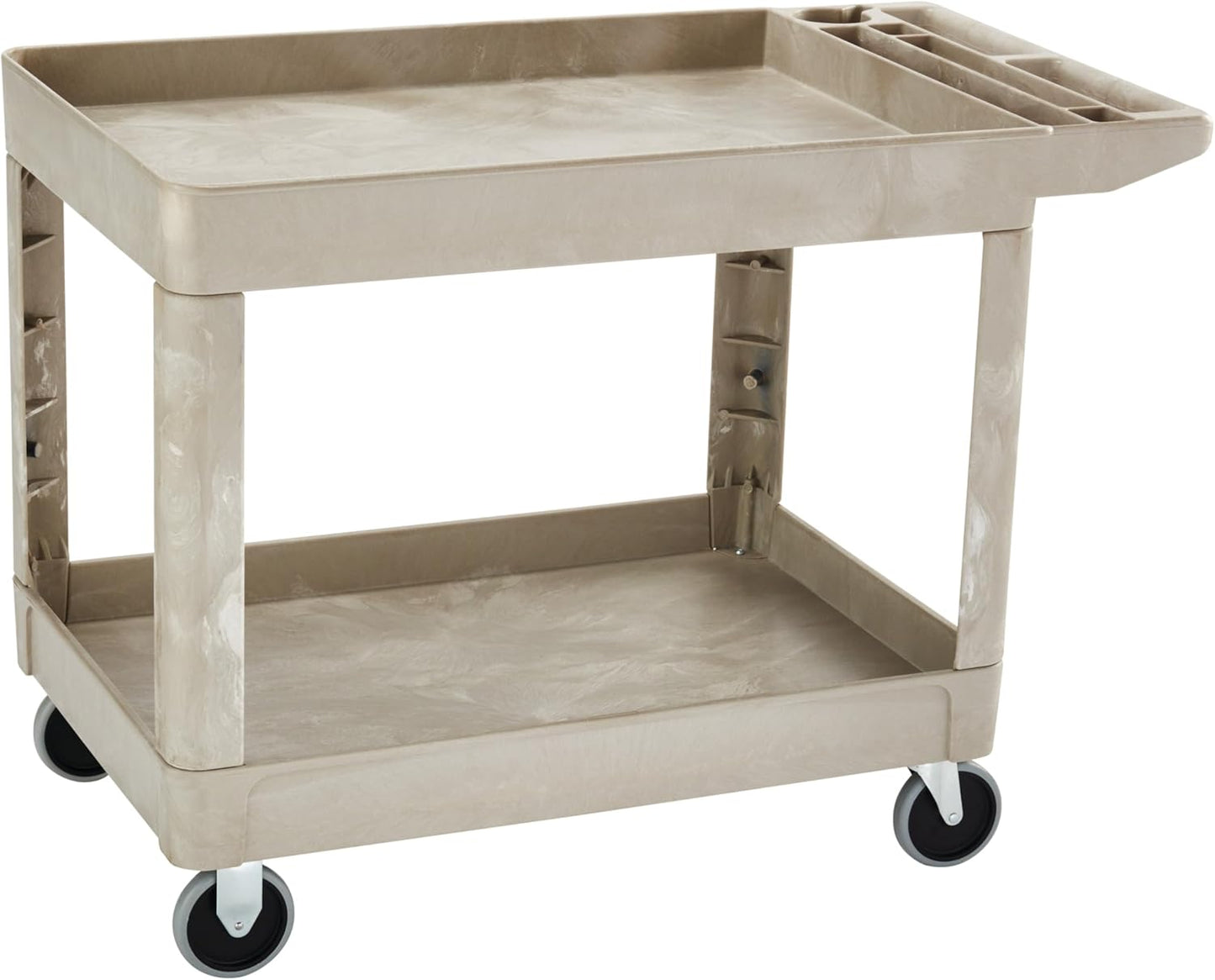 Heavy Duty 2-Shelf Utility Cart with 500 lbs Capacity for Storage