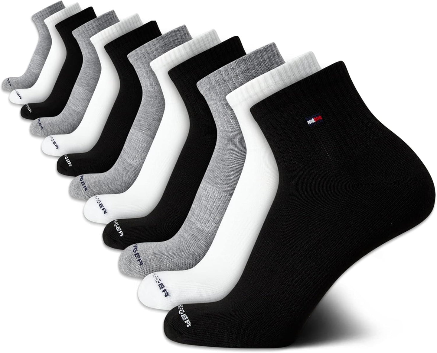 Tommy Hilfiger Men's Cushion Quarter Cut Ankle Socks 12 Pack