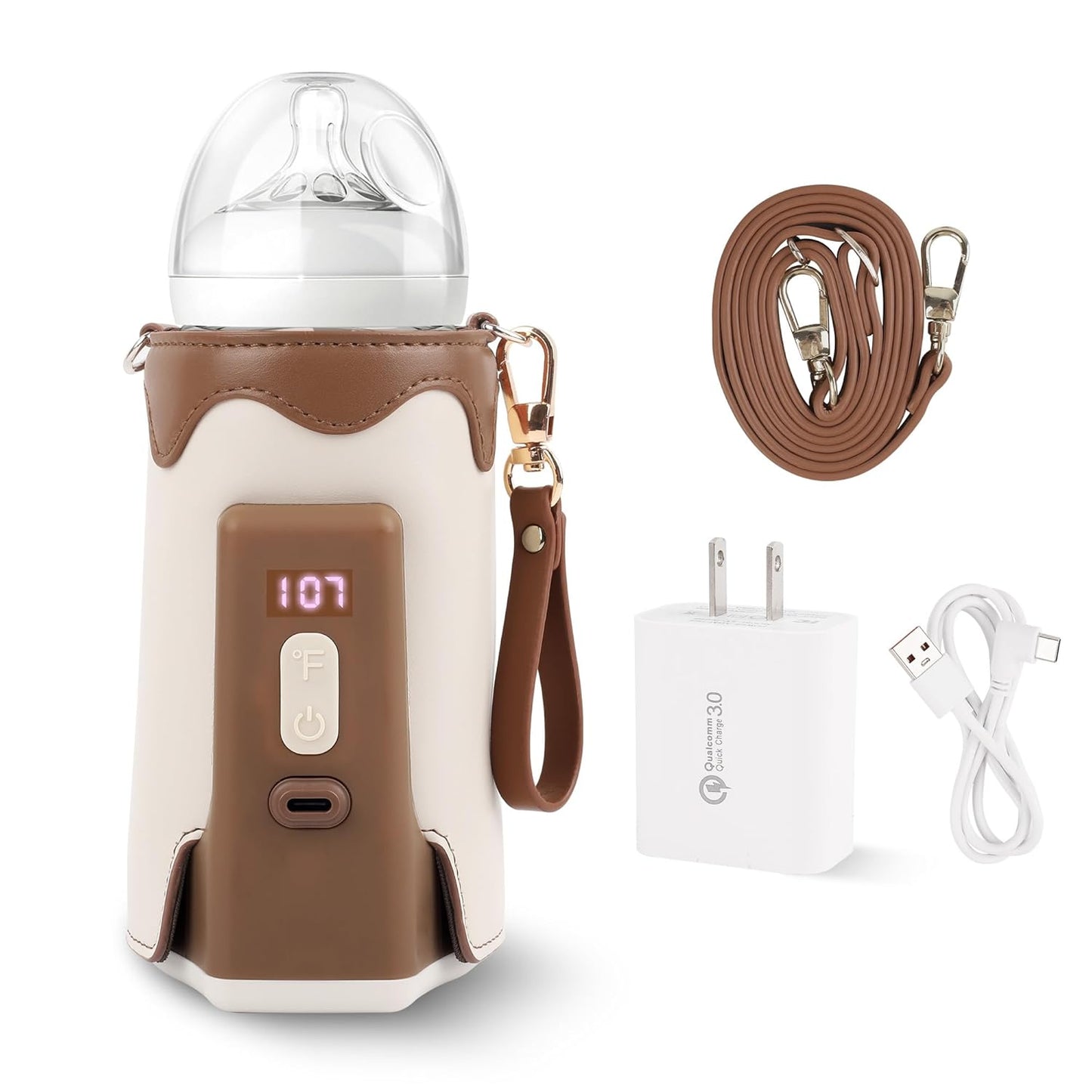 COOZMENT Portable Bottle Warmer: Fast, Cordless Milk Warmer