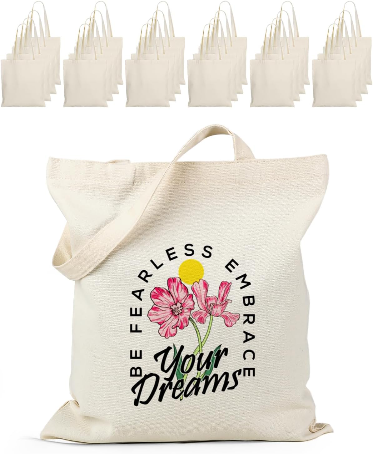 Lzerking Canvas Tote Bag 24 Pack for DIY and Sublimation Use