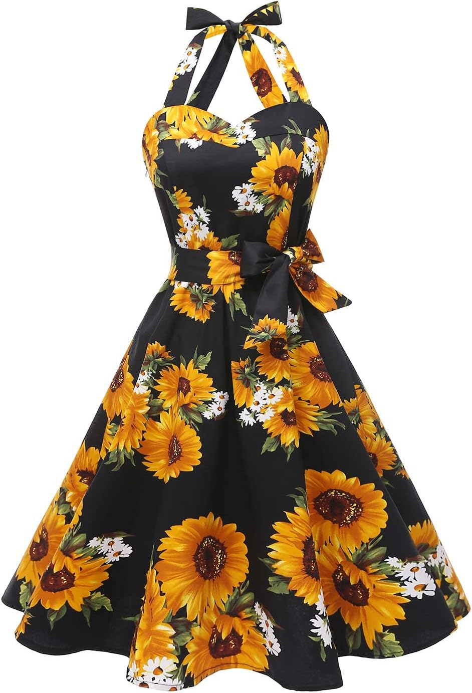 Vintage Polka Audrey Dress 1950s Halter Retro Cocktail Dress