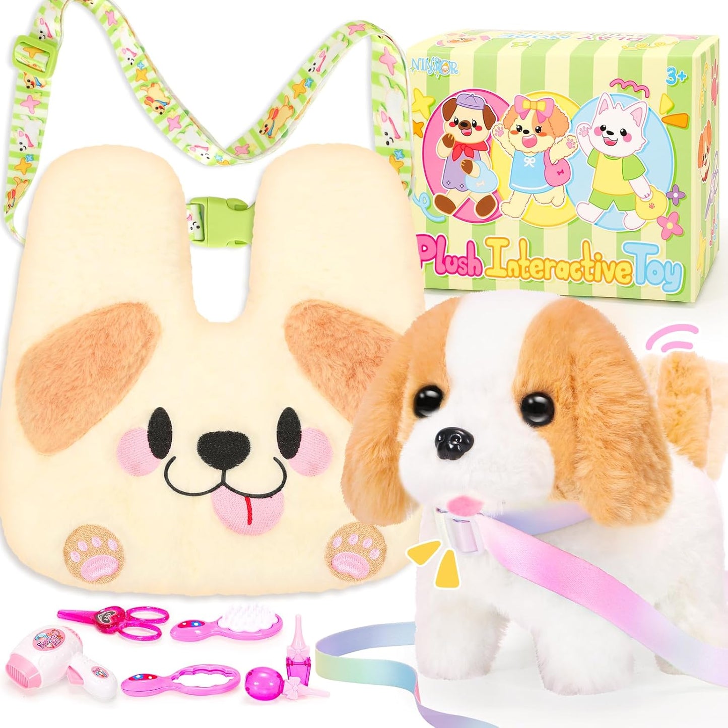 Interactive Puppy Robot Toy with Crossbody Bag - Fun Pet Care for Kids