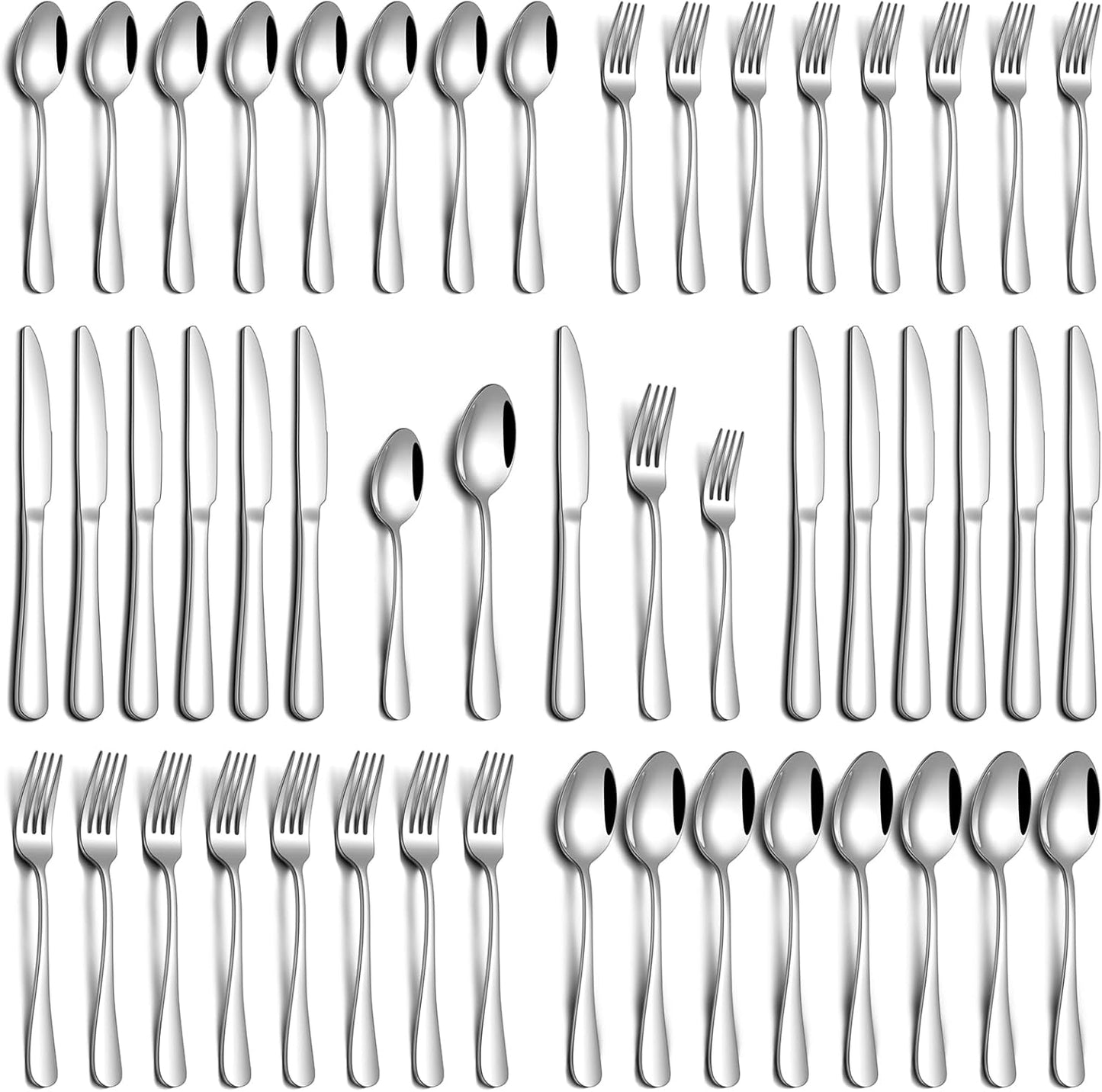 40 Piece Silverware Set for 8, Stainless Steel Flatware Set