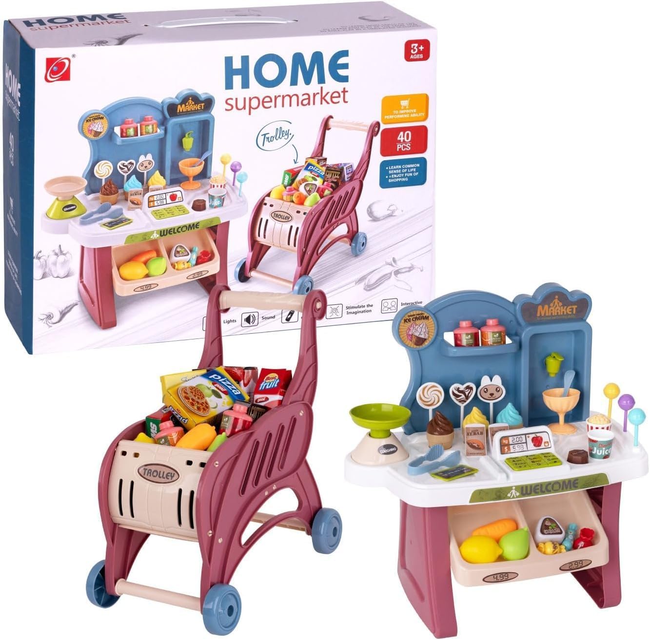 Angel's Grocery Store Shopping Pretend Play Set for Kids Fun