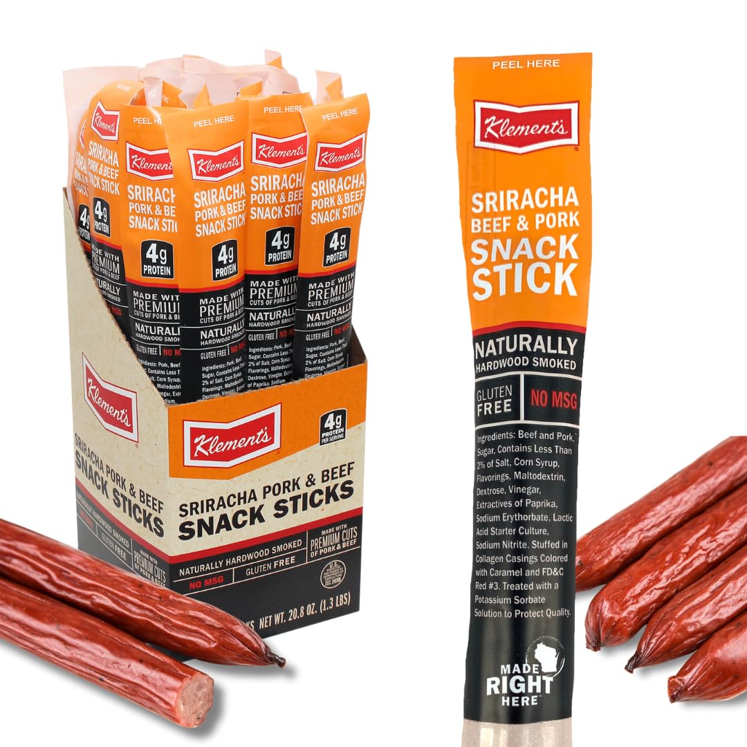 Spicy Sriracha Meat Sticks - Bold Beef & Pork Jerky Snacks