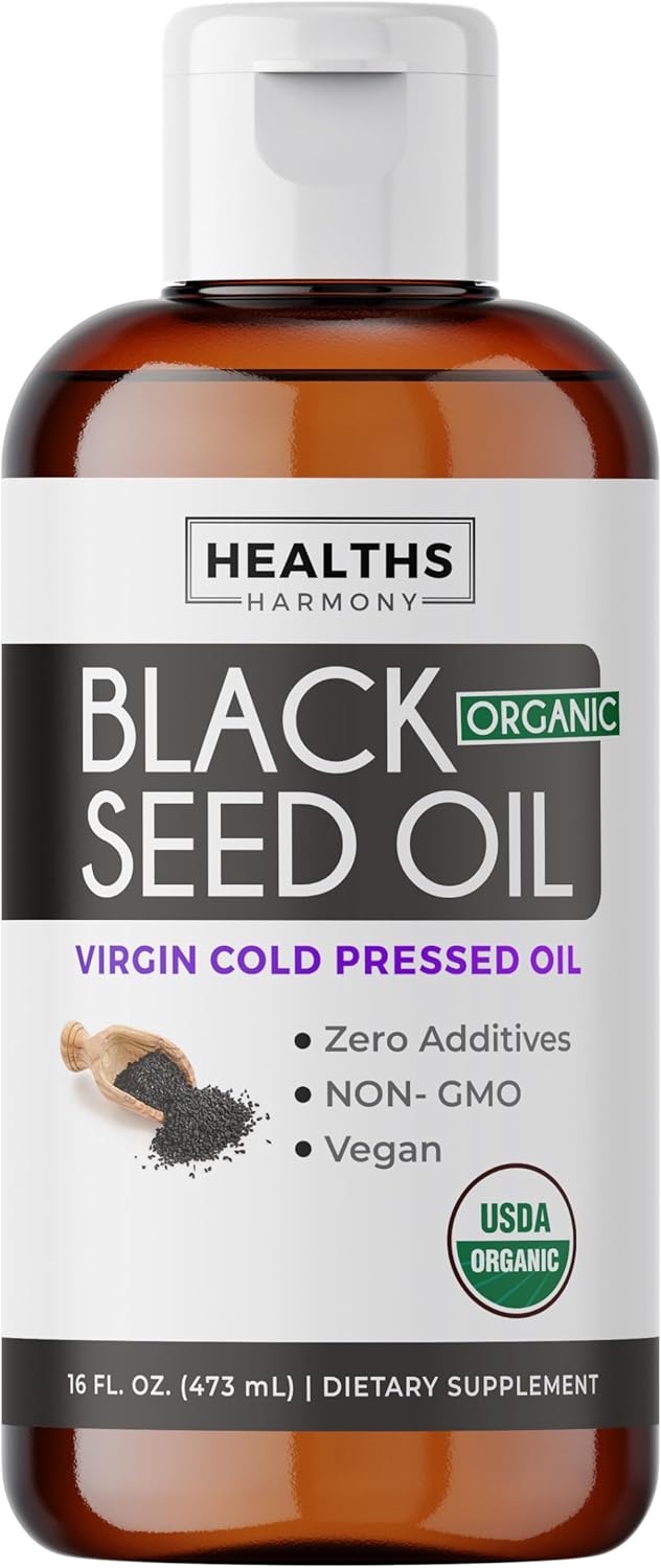 USDA Organic Black Seed Oil Liquid - Premium Cold-Pressed Oil