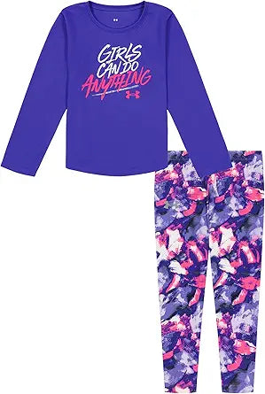 Under Armour Girls Long Sleeve Shirt and Legging Set for Comfort